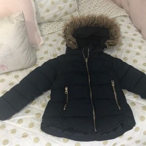 Zara dark blue coat size 6 girls.